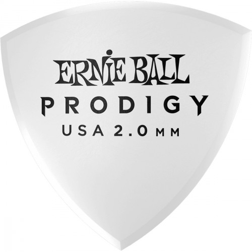 ERNIE BALL 9338 MÉDIATORS PRODIGY WHITE LARGE SHIELD 2MM X 6
