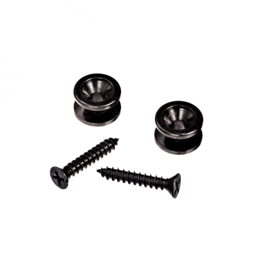 D'ADDARIO SOLID BRASS END PINS BLACK PAIR