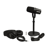 SHURE MV7 BLACK PACK 5 - PACK MICRO + PIED DE TABLE + CASQUE