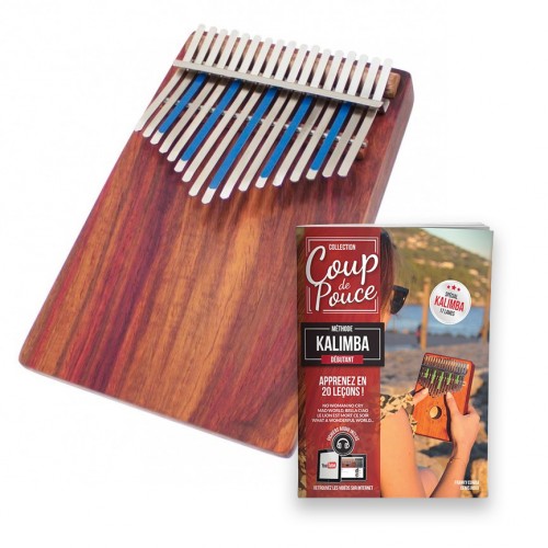 HUGH TRACEY KALIMBA TREBLE CELESTE 17 NOTES + METHODE COUP DE POUCE