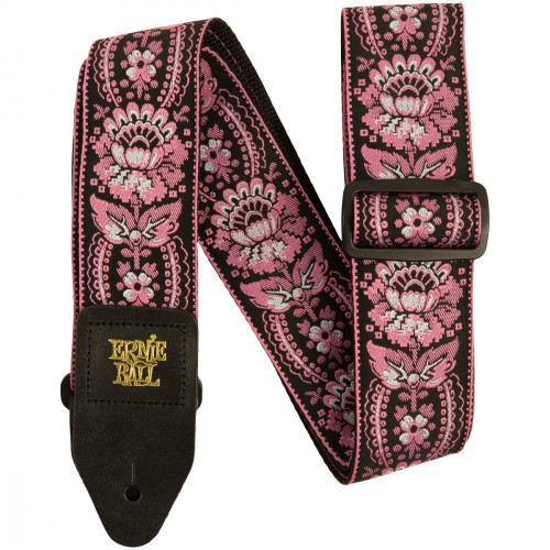 ERNIE BALL 5347 SANGLE GUITARE JACQUARD PINK ORLEANS