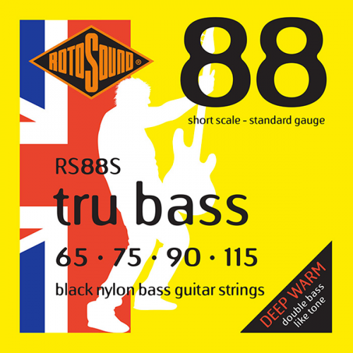 ROTOSOUND RS88S TRU BASS 88 RS88S BLACK NYLON FLATWOUND SHORT 65/115