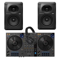 PIONEER DJ BUNDLE DDJ-FLX6-GT + VM-50 BLACK (PAIRE) + HDJ-CUE1