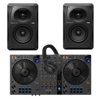 Pioneer DJ Bundle DDJ-FLX6-GT + VM-50 Black (Paire) + HDJ-CUE1