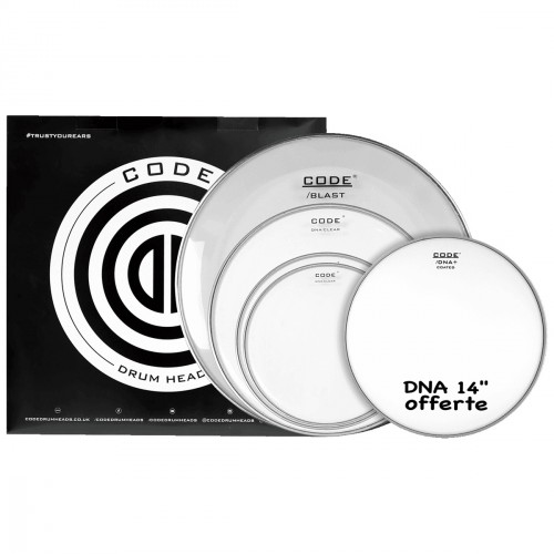 CODE DRUMHEADS DNA CLEAR TOM PACK STANDARD