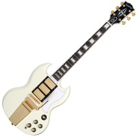 EPIPHONE 1963 LES PAUL SG CUSTOM WITH MAESTRO VIBROLA CLASSIC WHITE