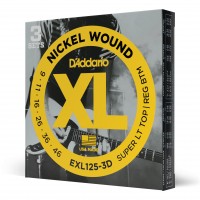 D'ADDARIO EXL125-3D NICKEL WOUND SUPER LIGHT 9/46 PACK DE 3 JEUX
