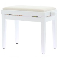 Quiklok PB010WHS Banquette Piano Blanc Mat Assise Velours